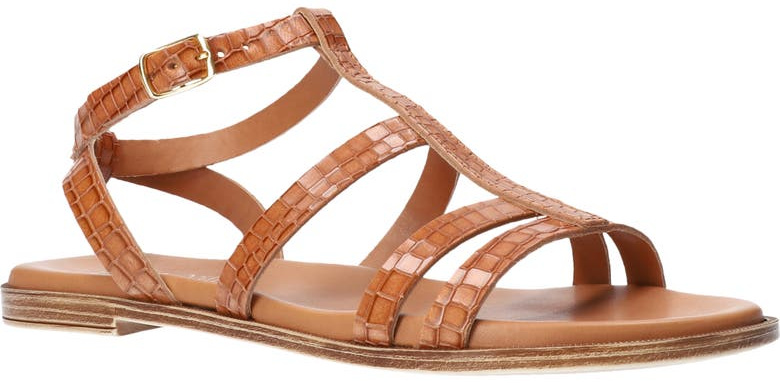 Tan hot sale strappy flats